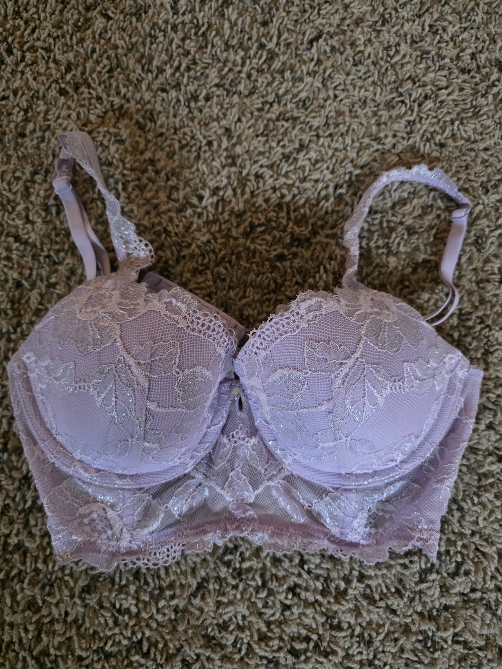 Victoria's Secret Lavender Lace Longline Bra